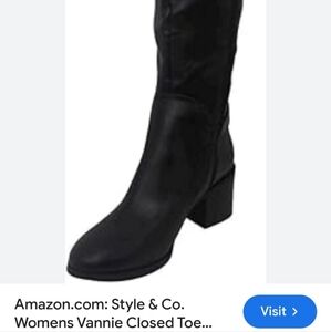 Style & Co Black Over the Knee Boots with Sleek Design